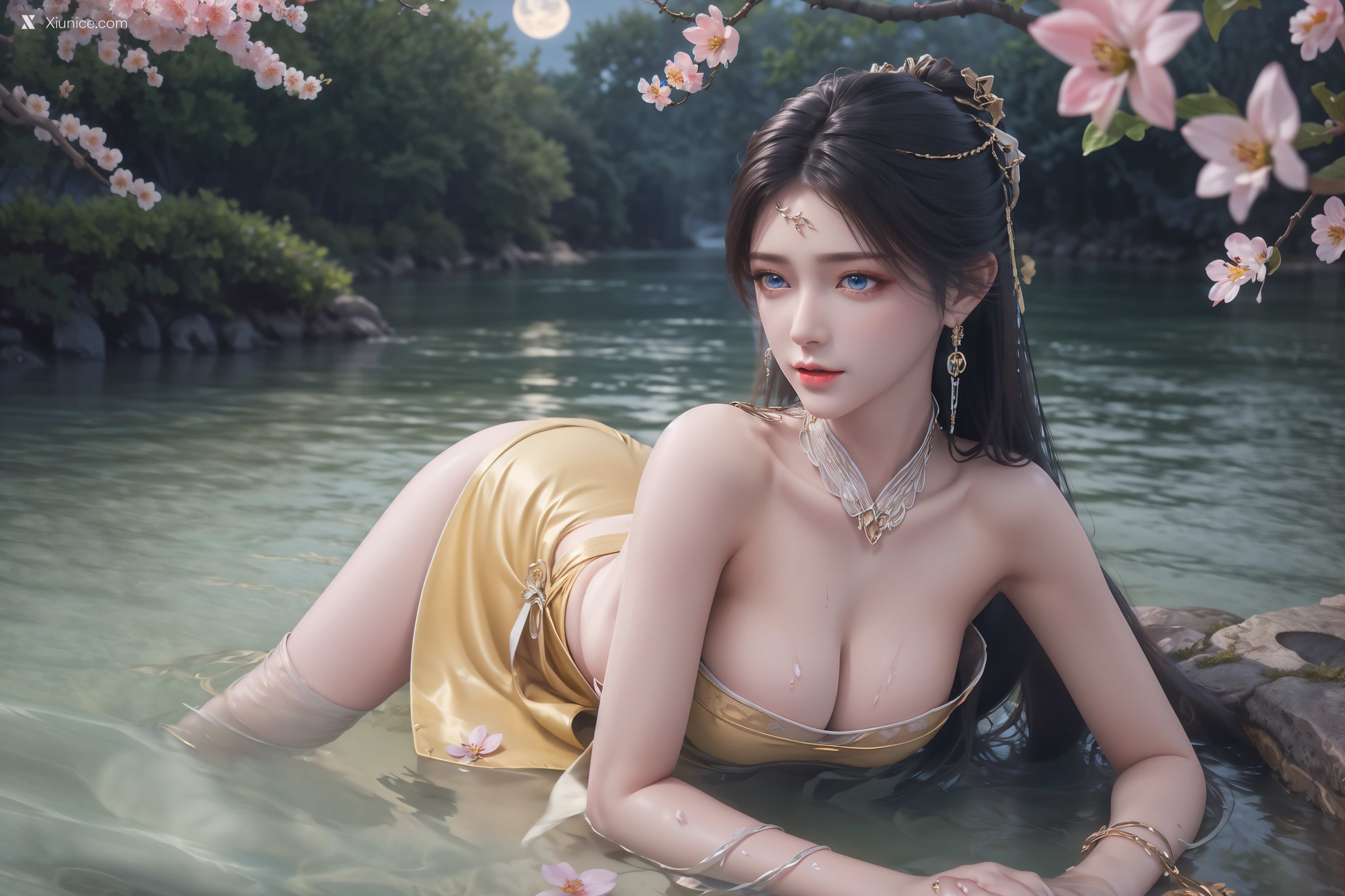 AI Girl Xiunice.com 诛仙 金瓶儿 溪边写真 9