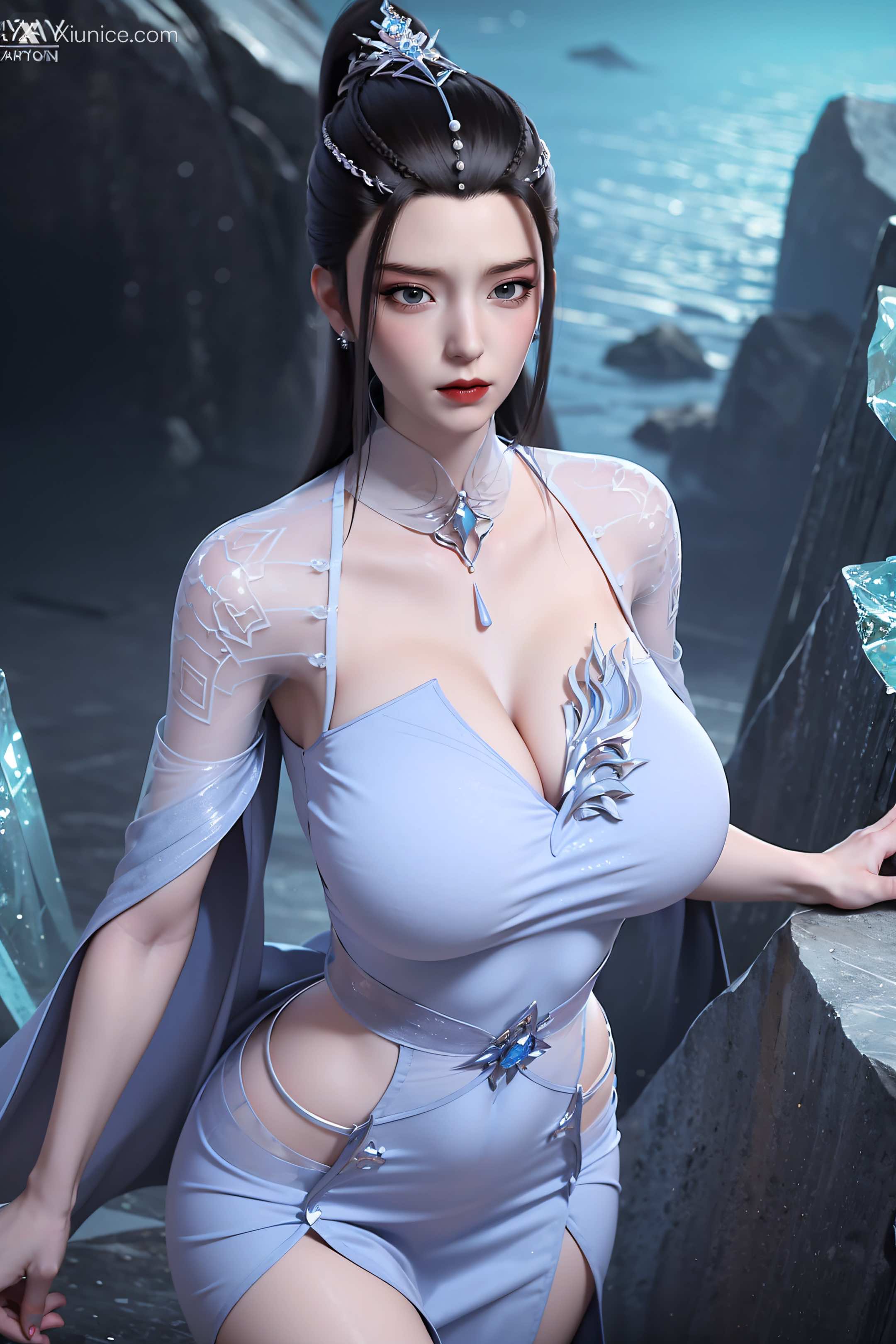 AI Girl Xiunice.com 逆天邪神 楚月婵 蓝雪若 茉莉 小姑妈 楚月婵 巨乳 16