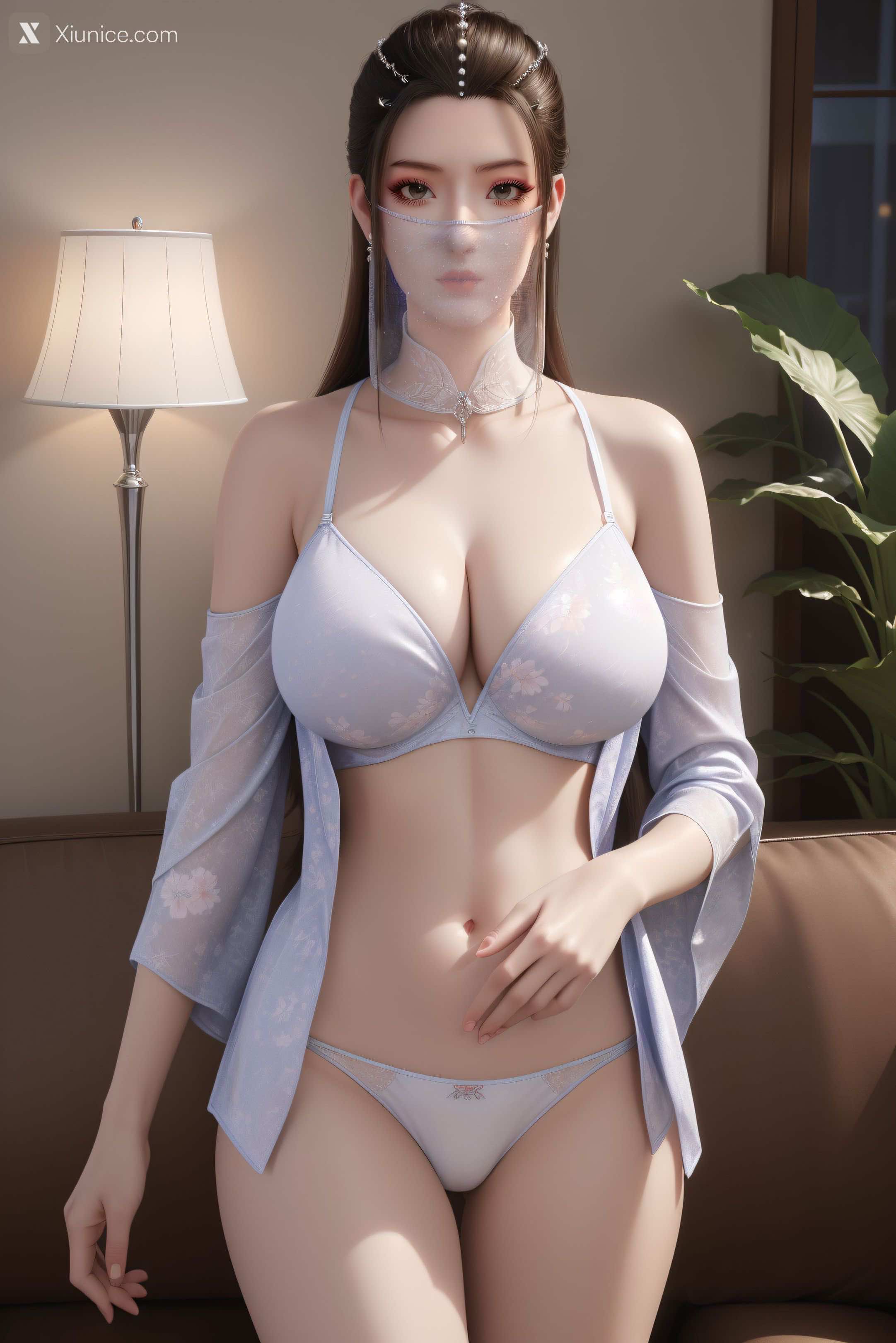 AI Girl Xiunice.com 逆天邪神 楚月婵 蓝雪若 茉莉 小姑妈 楚月婵 薄纱 1