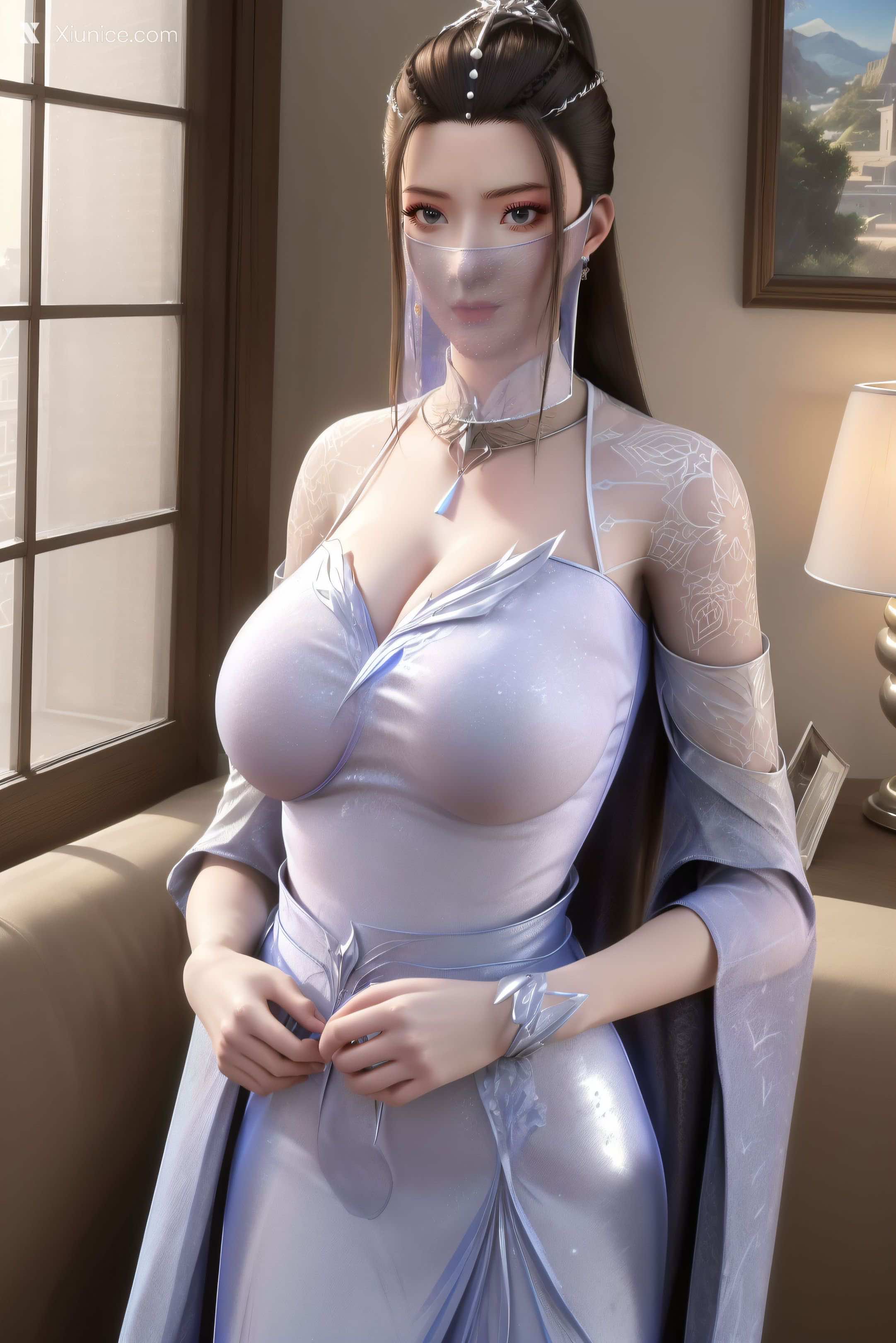 AI Girl Xiunice.com 逆天邪神 楚月婵 蓝雪若 茉莉 小姑妈 楚月婵 薄纱 7