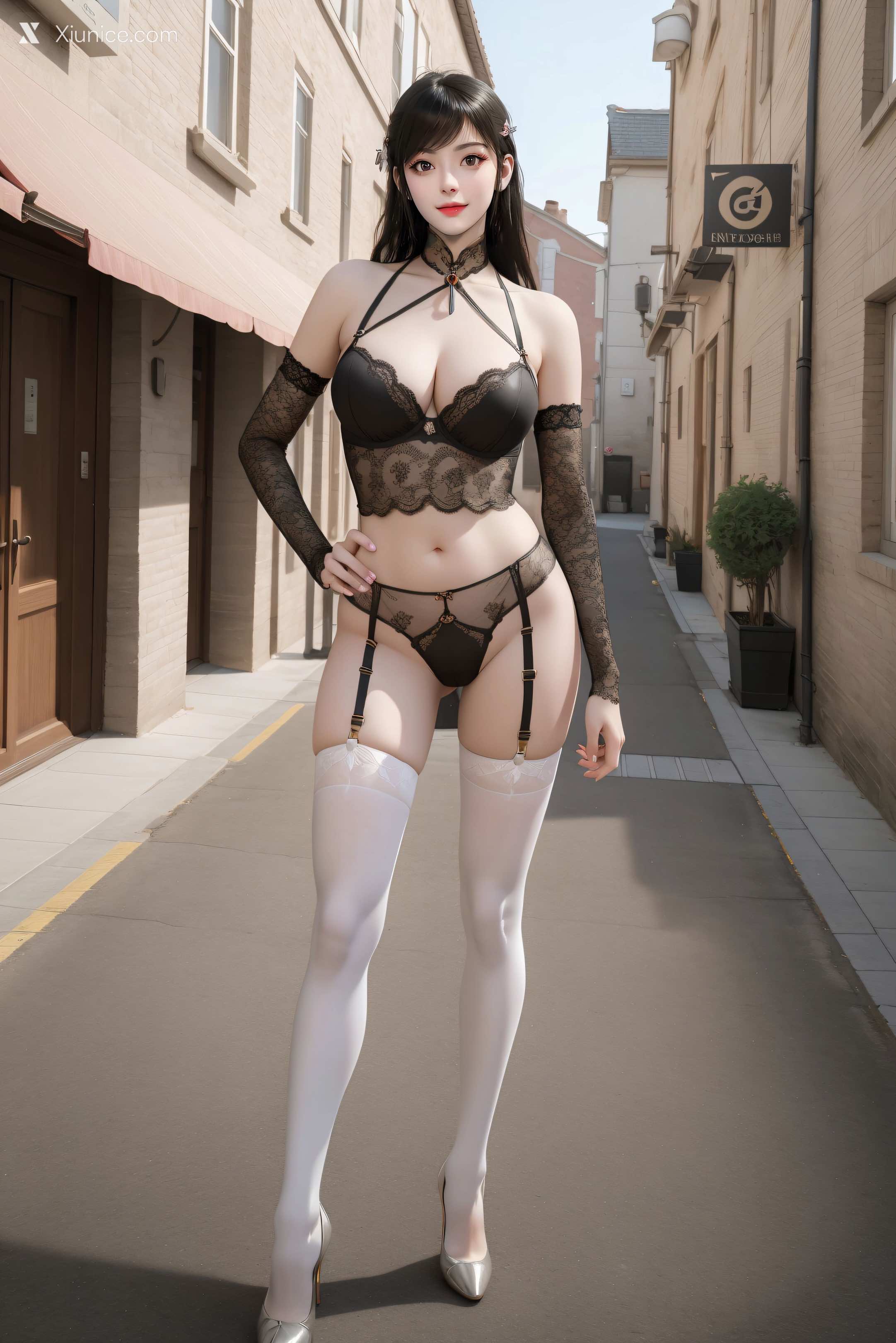 AI Girl Xiunice.com 逆天邪神 楚月婵 蓝雪若 茉莉 小姑妈 蓝雪若 黑白蕾丝 18