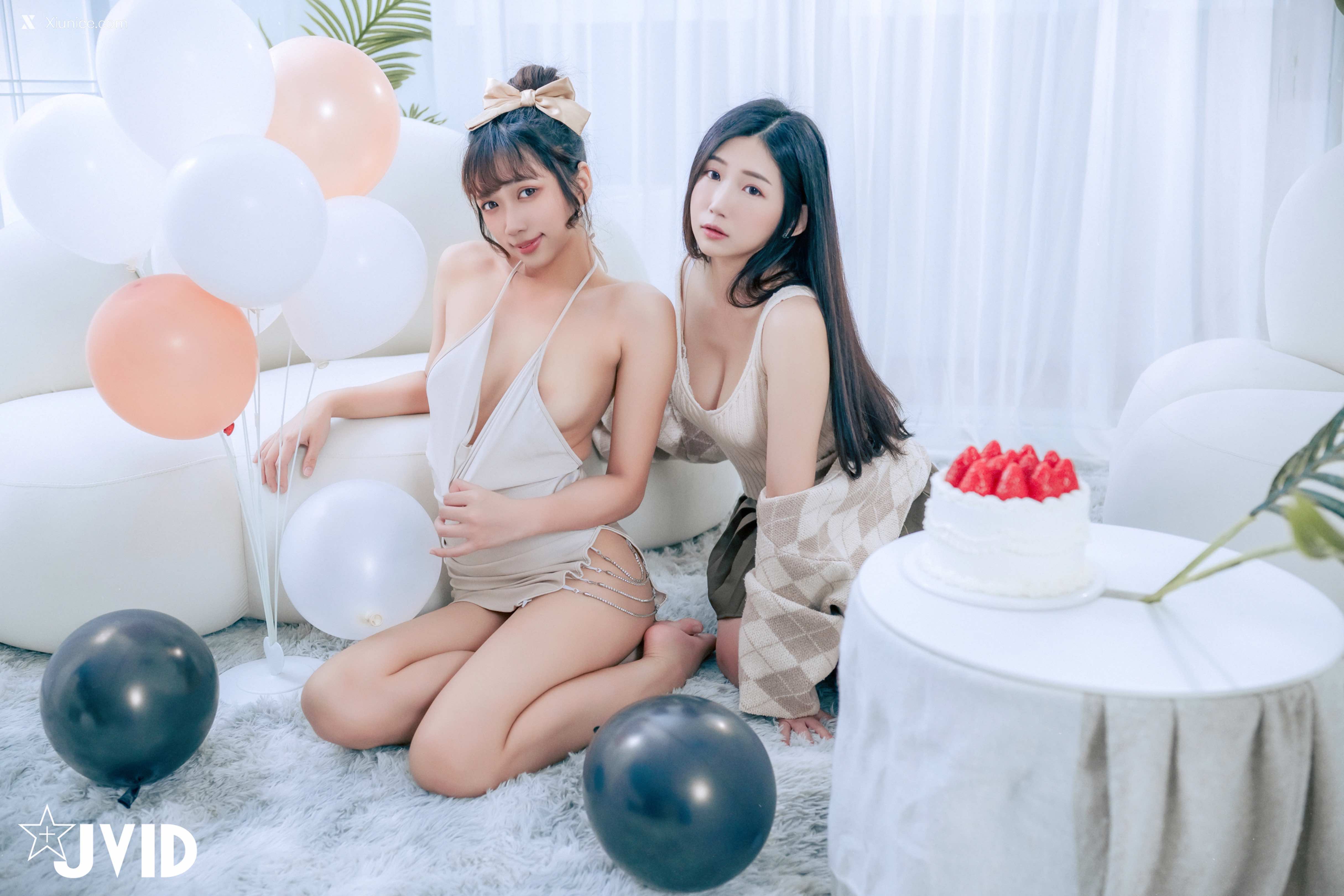 JVID 井野奈 & 肉包 X 色慾融合の閨蜜慶生派對 32