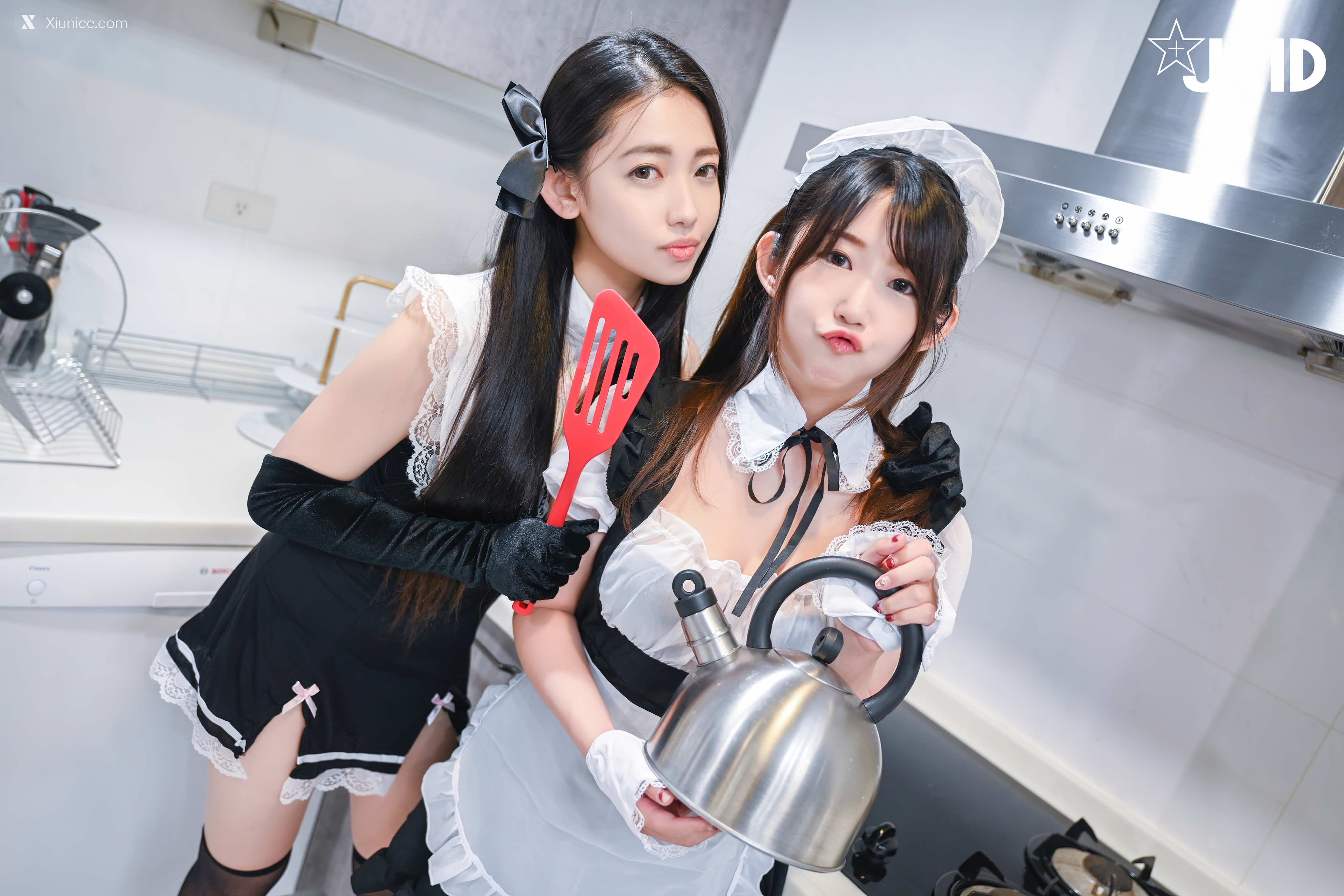 JVID 夏暮光 + 肉包 豪宅雙女僕餐桌激烈碰撞 58