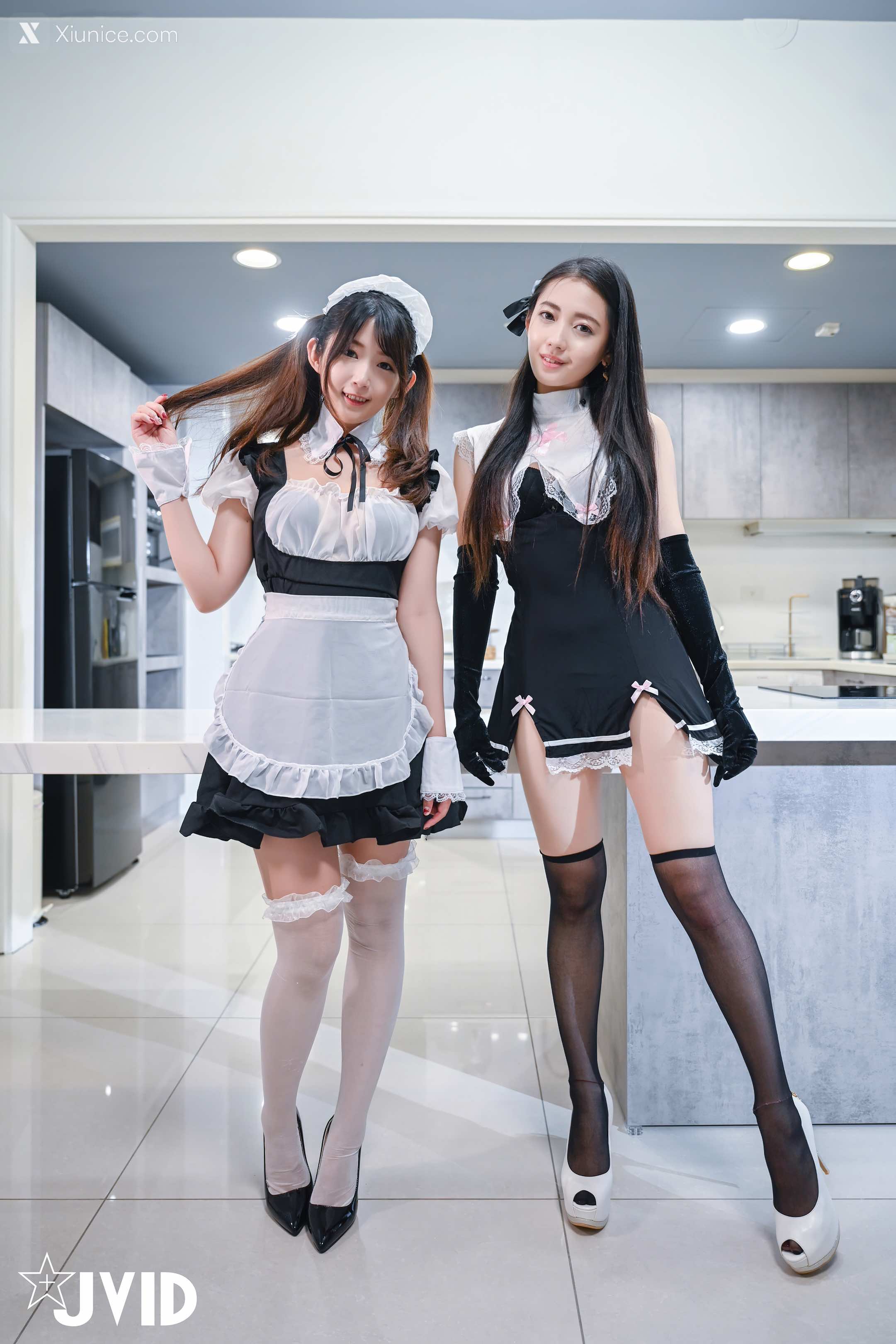 JVID 夏暮光 + 肉包 豪宅雙女僕餐桌激烈碰撞 86