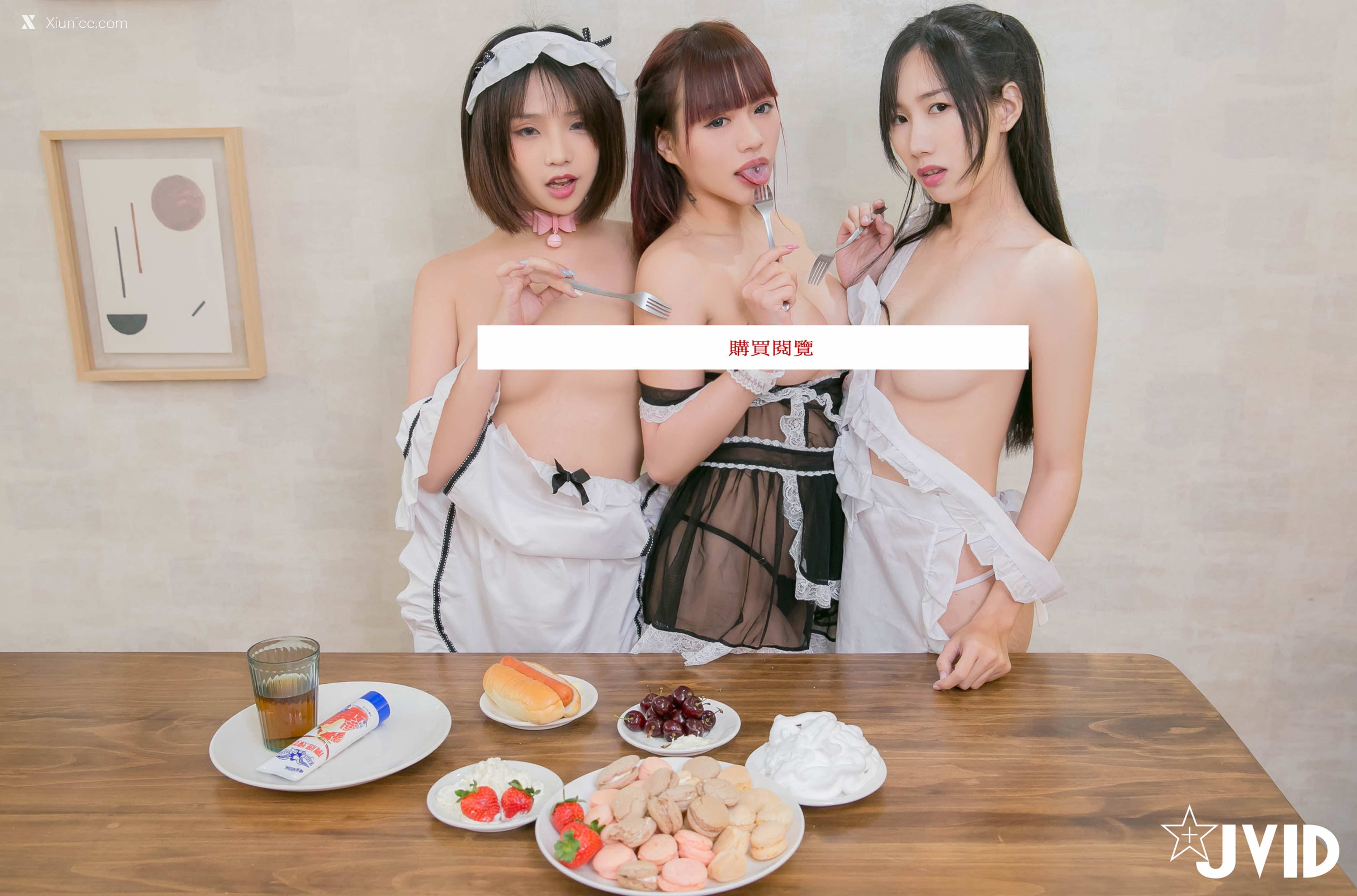 JVID 最狂色气 5人厨娘 淫乱满点 围炉后的淫春梦幻点心上菜 37