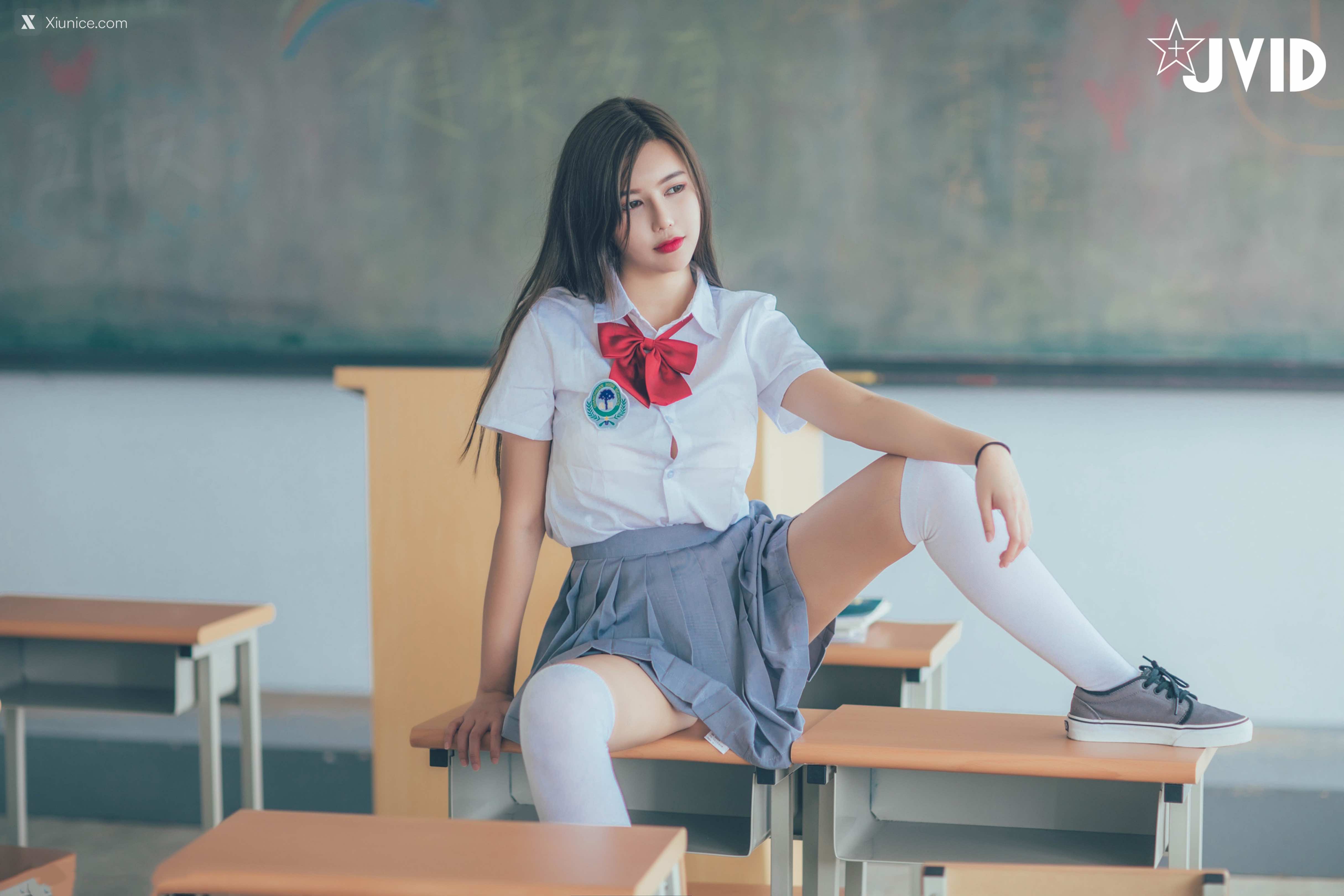 JVID 木木森 直擊教室没人 放課後特别授課，美巨乳の健康教育 全裸性感誘惑15