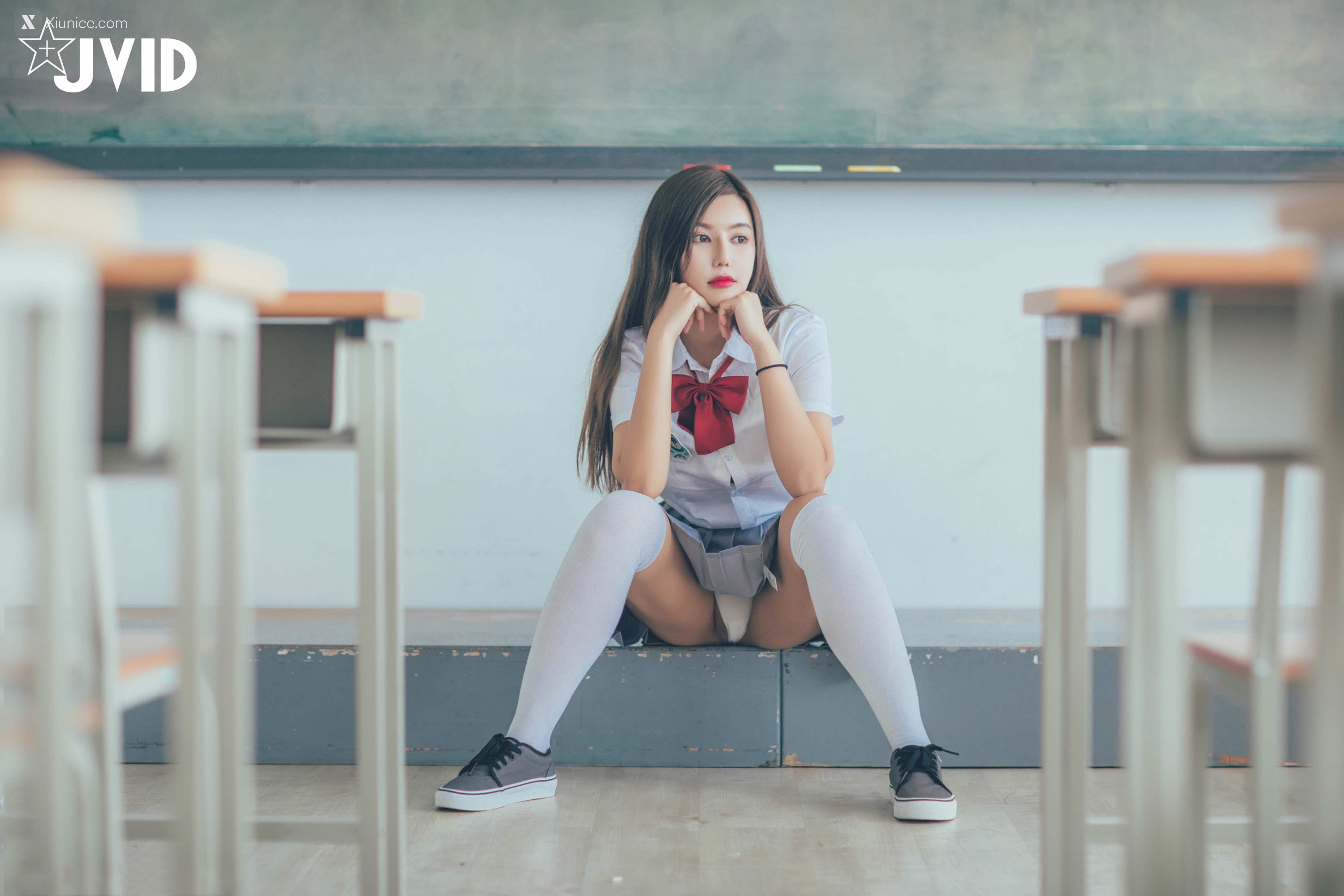 JVID 木木森 直擊教室没人 放課後特别授課，美巨乳の健康教育 全裸性感誘惑69