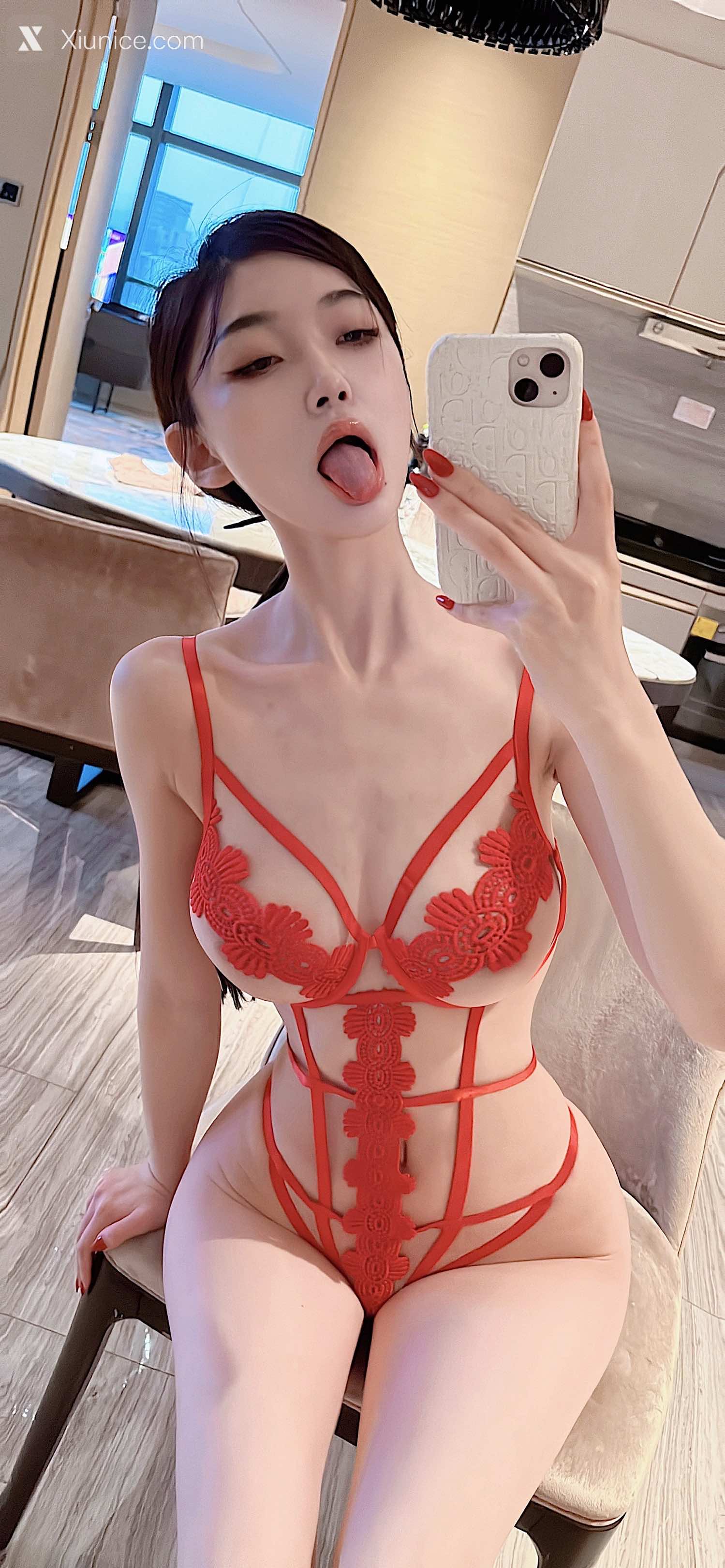 脸红Dearie 红色内衣 17