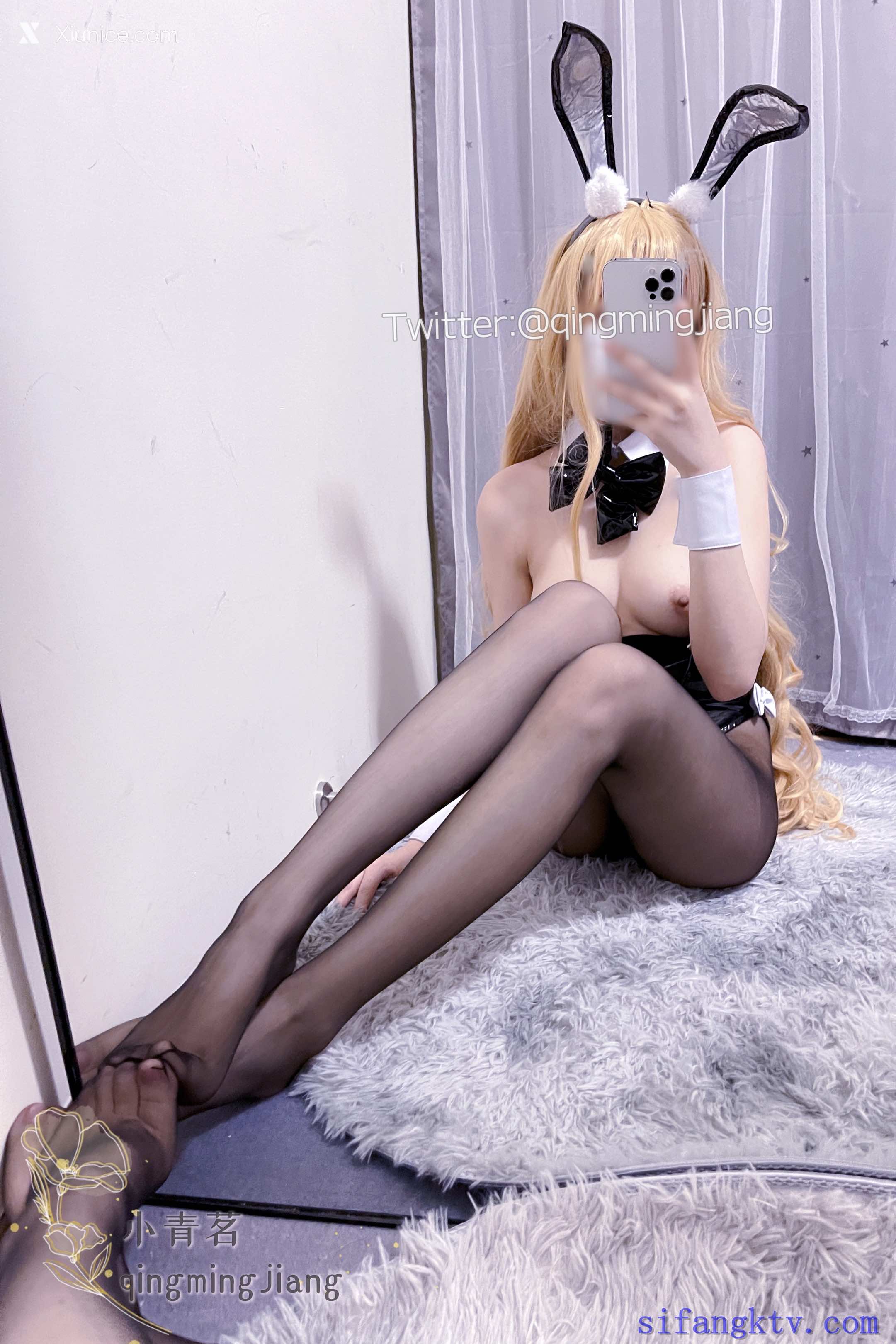 小青茗 黑丝兔女郎17