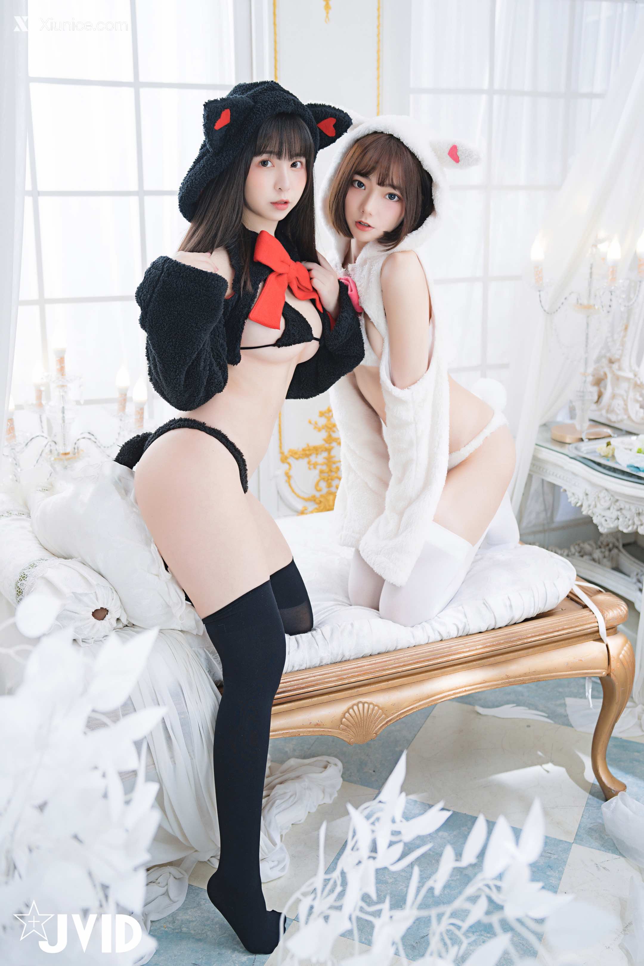 胎尼 & 啾啾 【私訊有好康活動】雙寵萌系女友💕情色貓咪Tiny🐱純欲小兔啾啾🐰「主人你要選哪一個？」 43