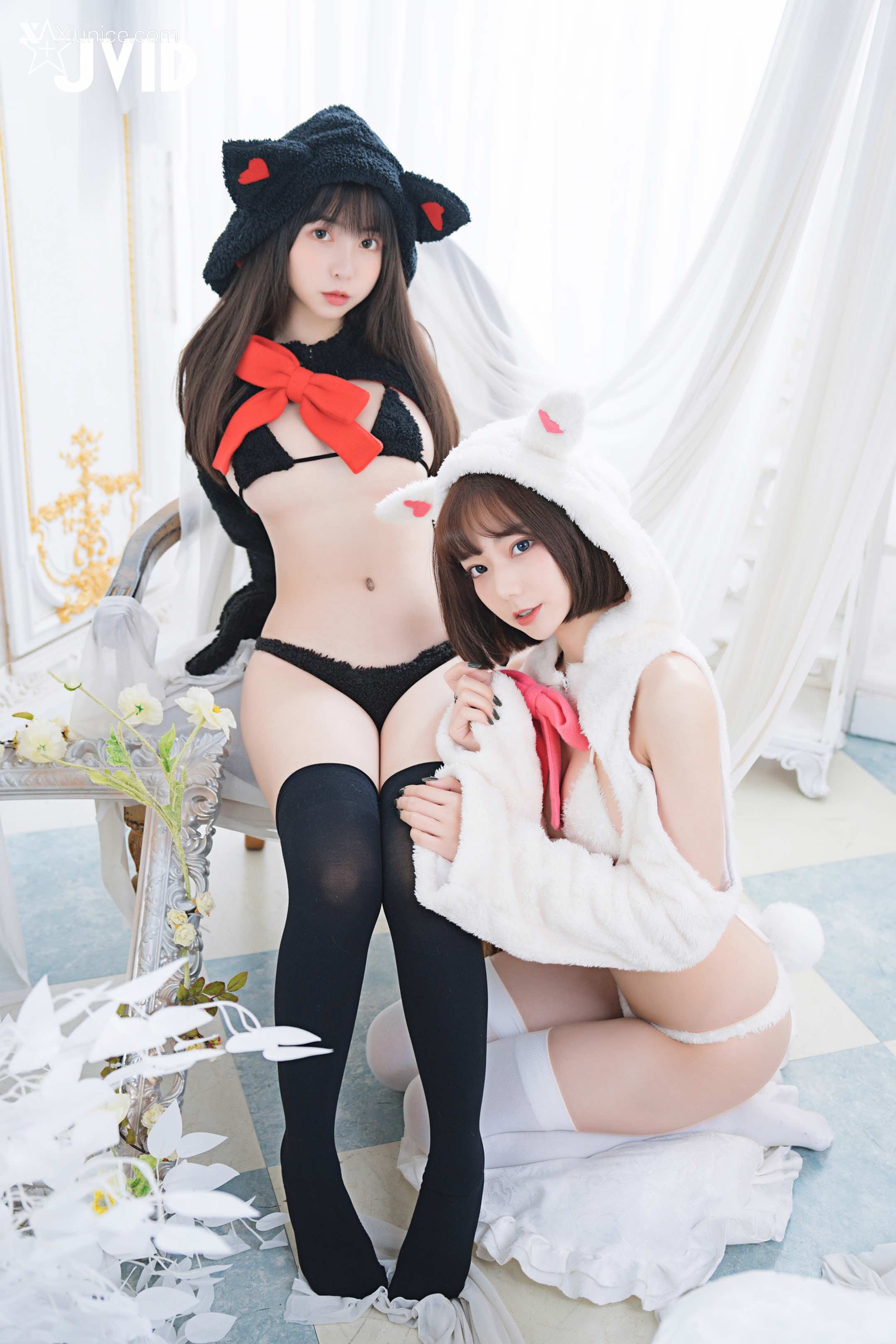 胎尼 & 啾啾 【私訊有好康活動】雙寵萌系女友💕情色貓咪Tiny🐱純欲小兔啾啾🐰「主人你要選哪一個？」 5