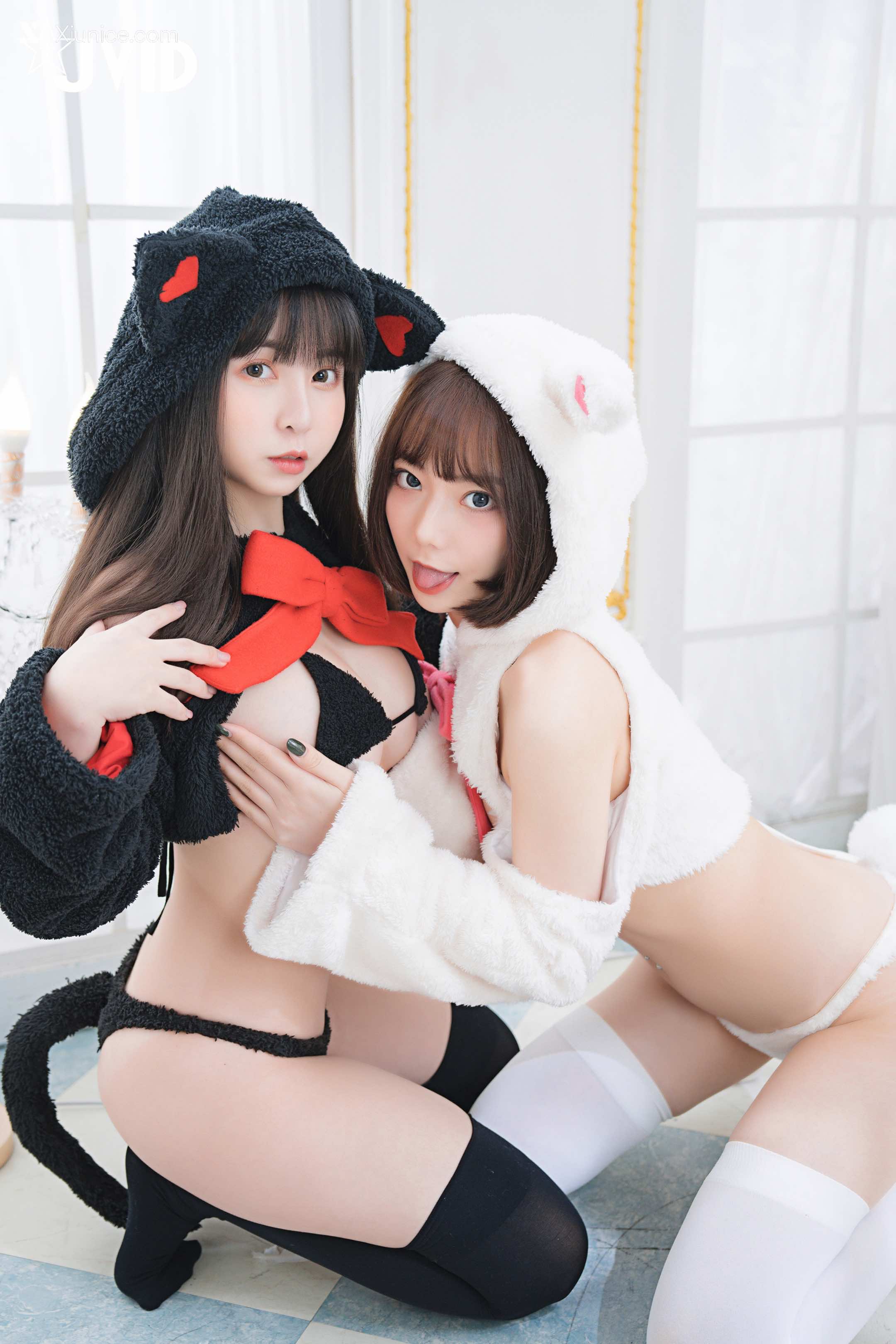 胎尼 & 啾啾 【私訊有好康活動】雙寵萌系女友💕情色貓咪Tiny🐱純欲小兔啾啾🐰「主人你要選哪一個？」 58