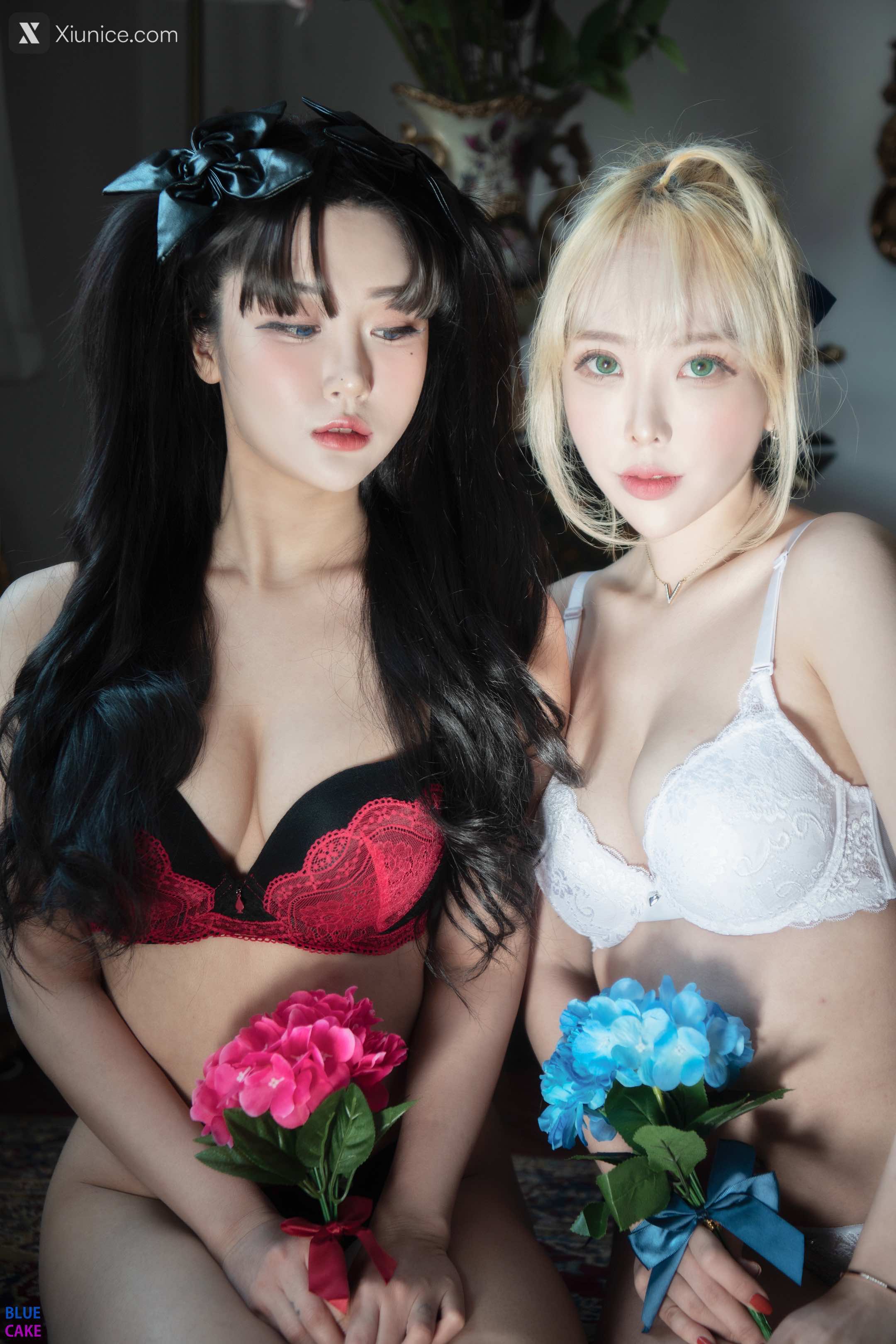 BLUECAKE Bomi (보미) & Zia (지아) Fate Saber X Thosaka Rin Lingerie.Ver 123