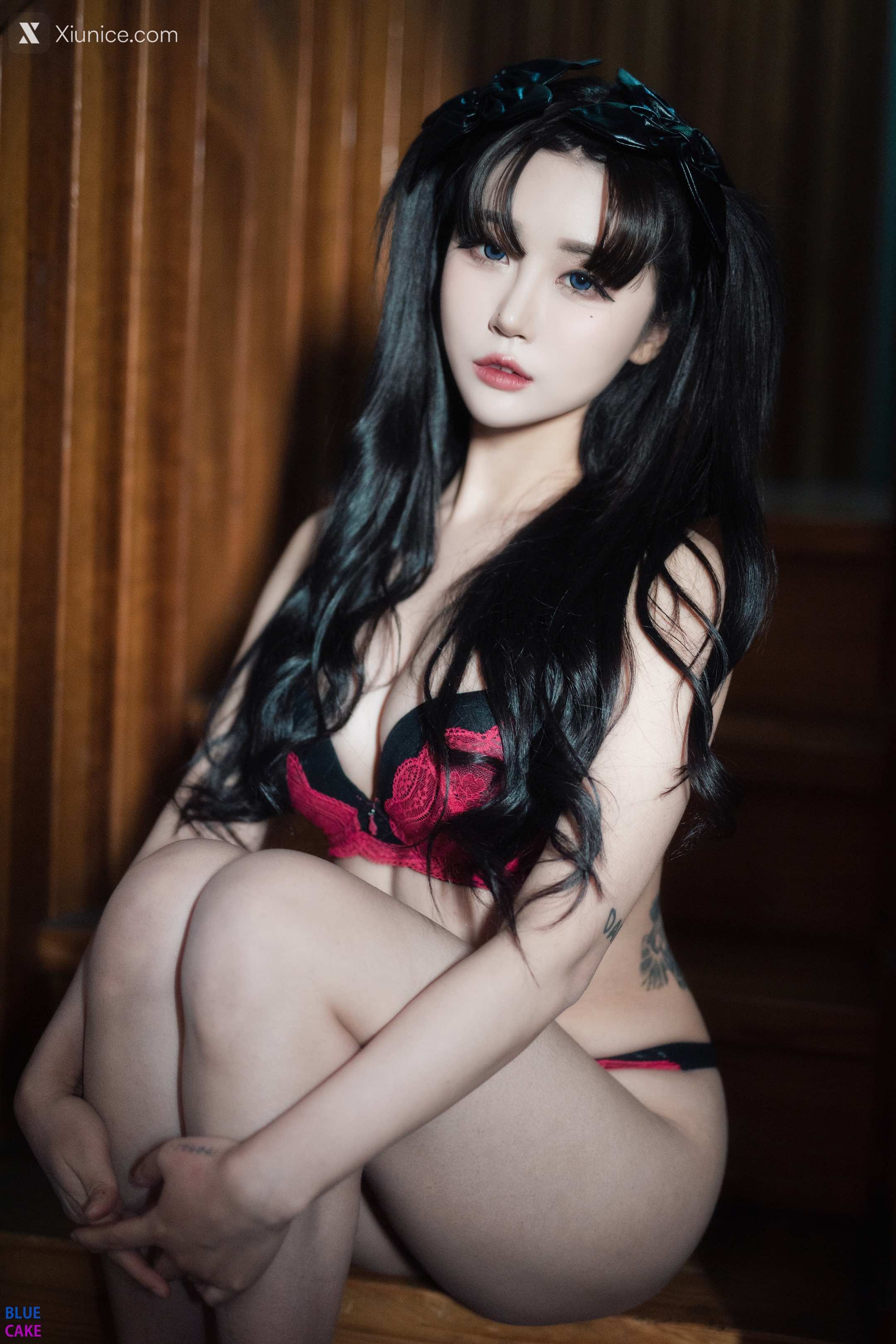 BLUECAKE Bomi (보미) & Zia (지아) Fate Saber X Thosaka Rin Lingerie.Ver 16