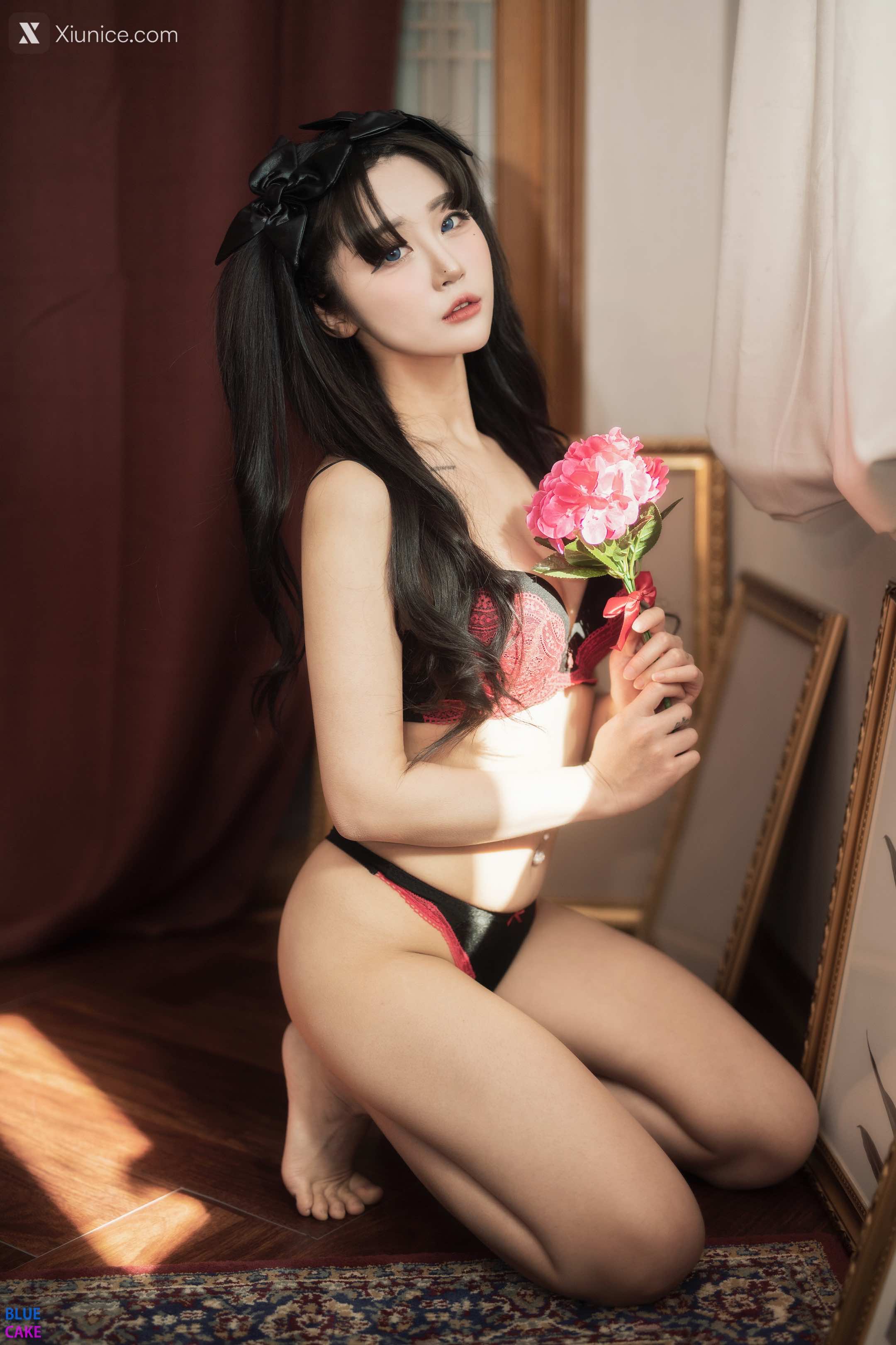 BLUECAKE Bomi (보미) & Zia (지아) Fate Saber X Thosaka Rin Lingerie.Ver 45
