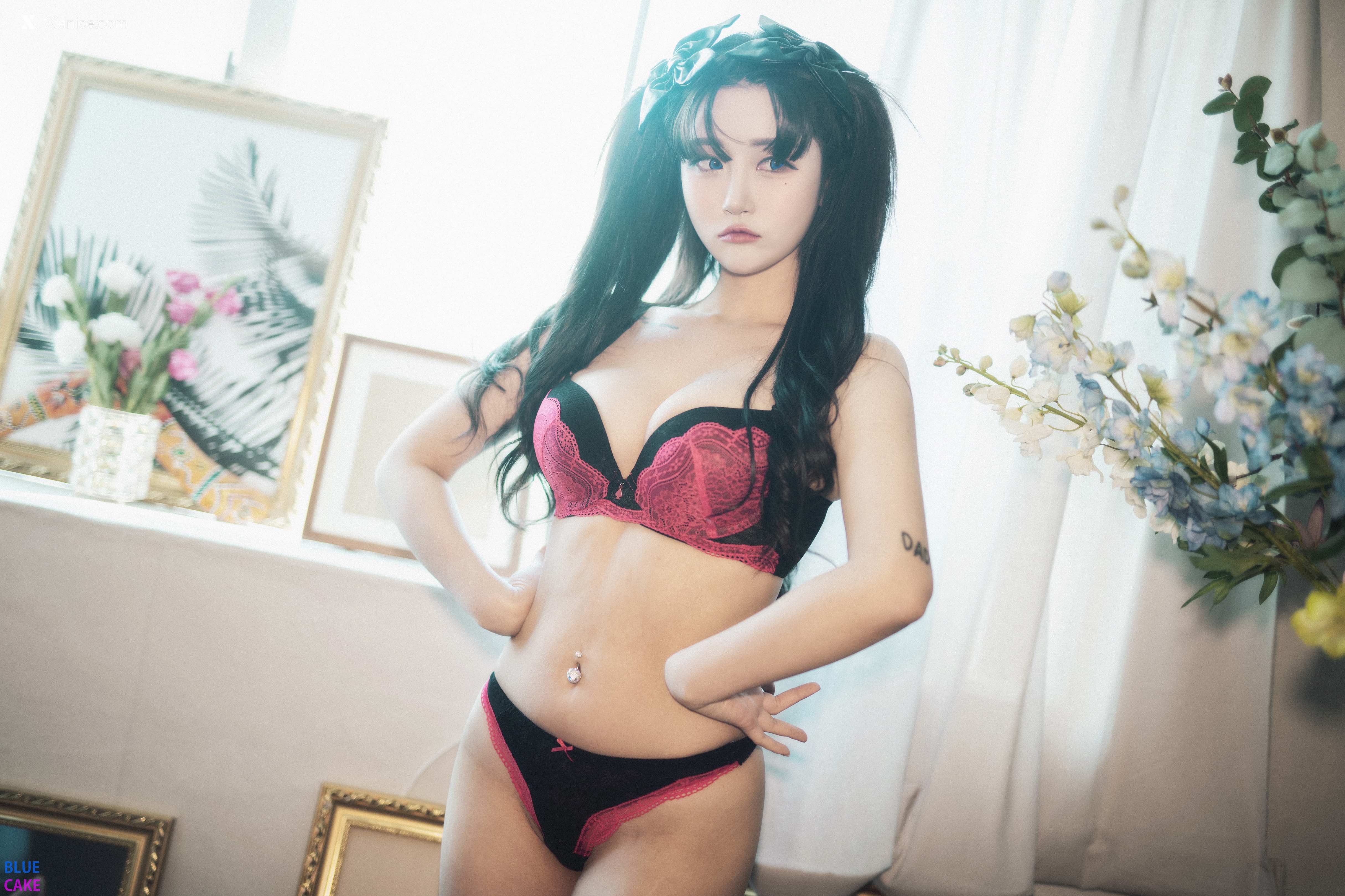 BLUECAKE Bomi (보미) & Zia (지아) Fate Saber X Thosaka Rin Lingerie.Ver 5
