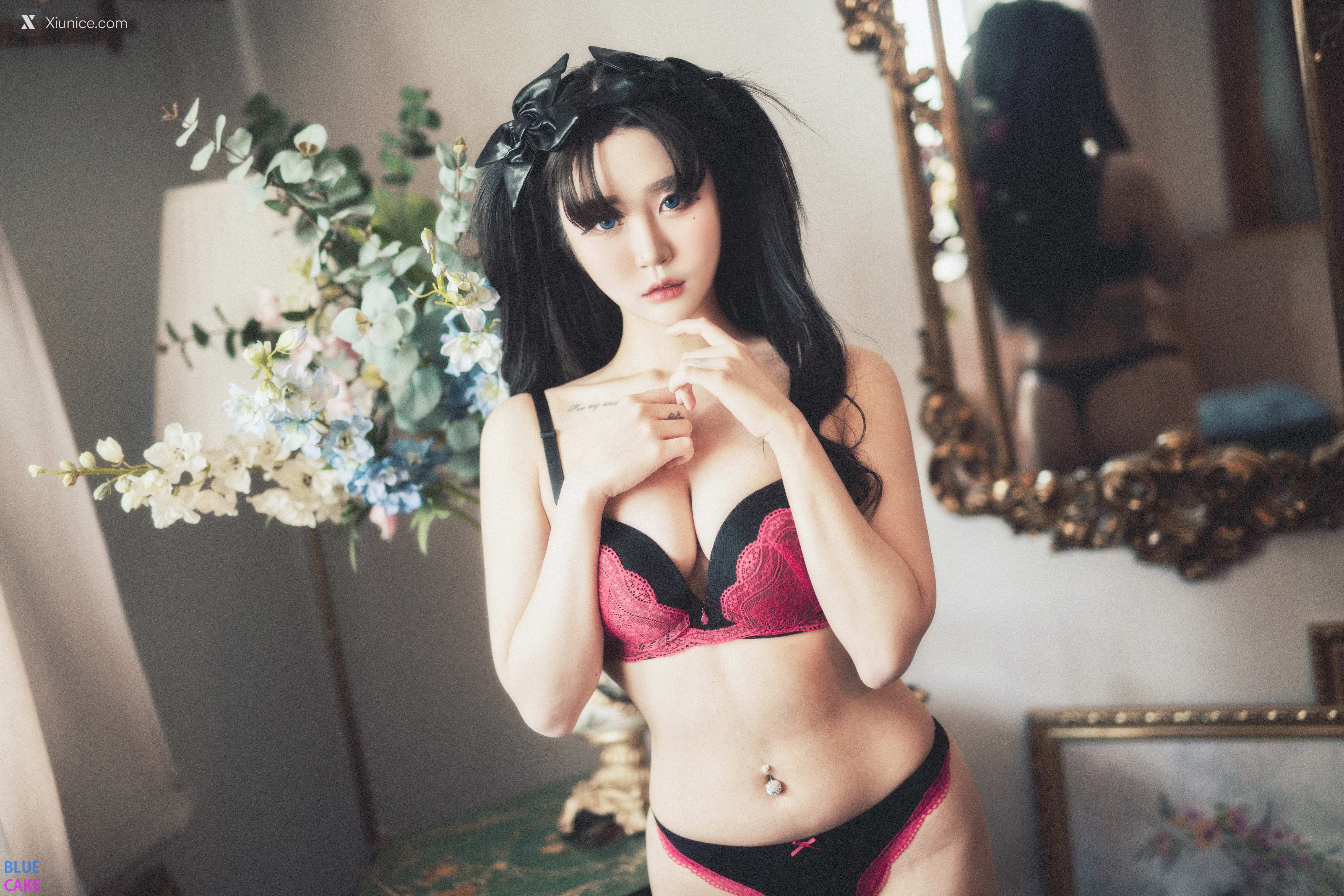 BLUECAKE Bomi (보미) & Zia (지아) Fate Saber X Thosaka Rin Lingerie.Ver 50
