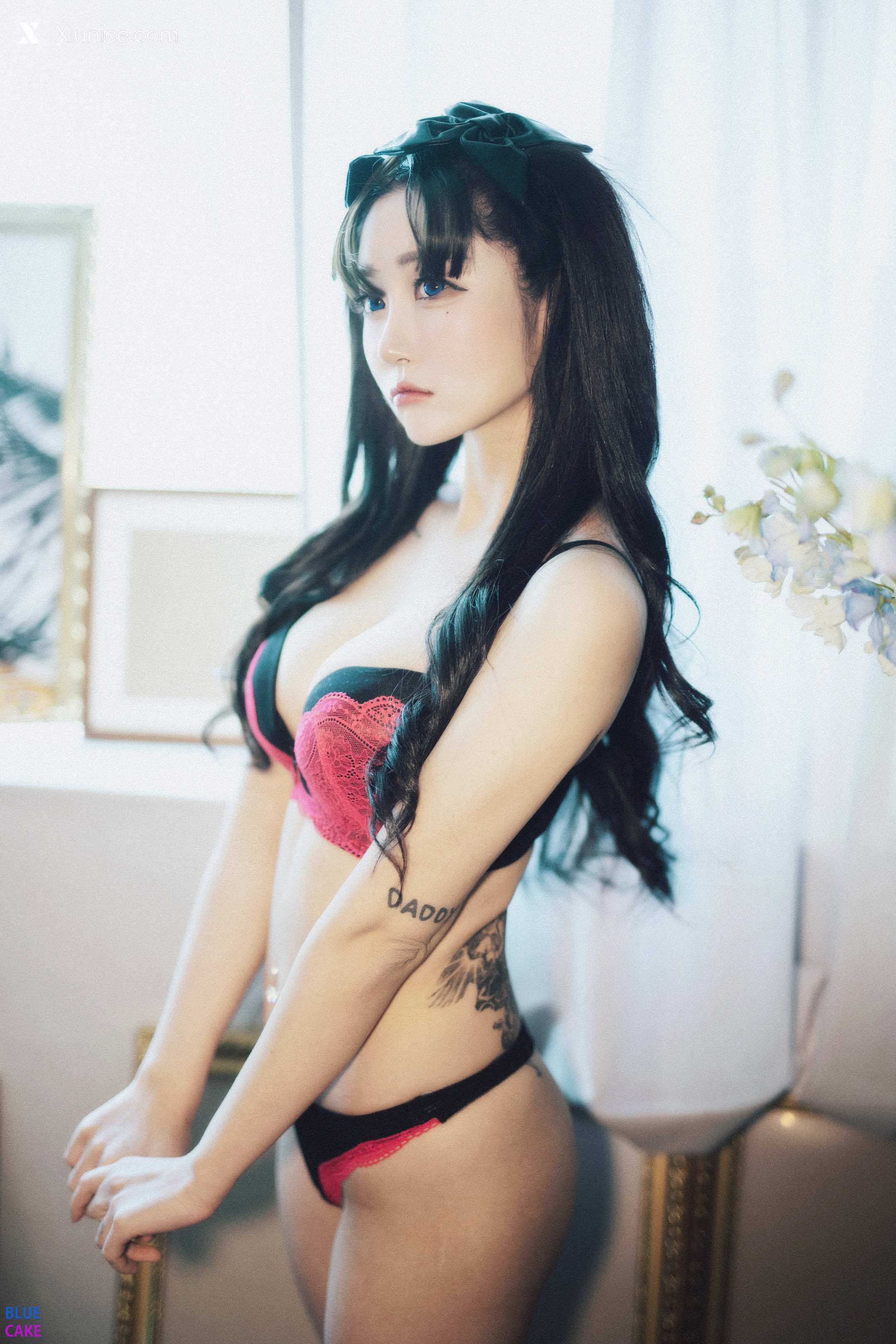 BLUECAKE Bomi (보미) & Zia (지아) Fate Saber X Thosaka Rin Lingerie.Ver 6