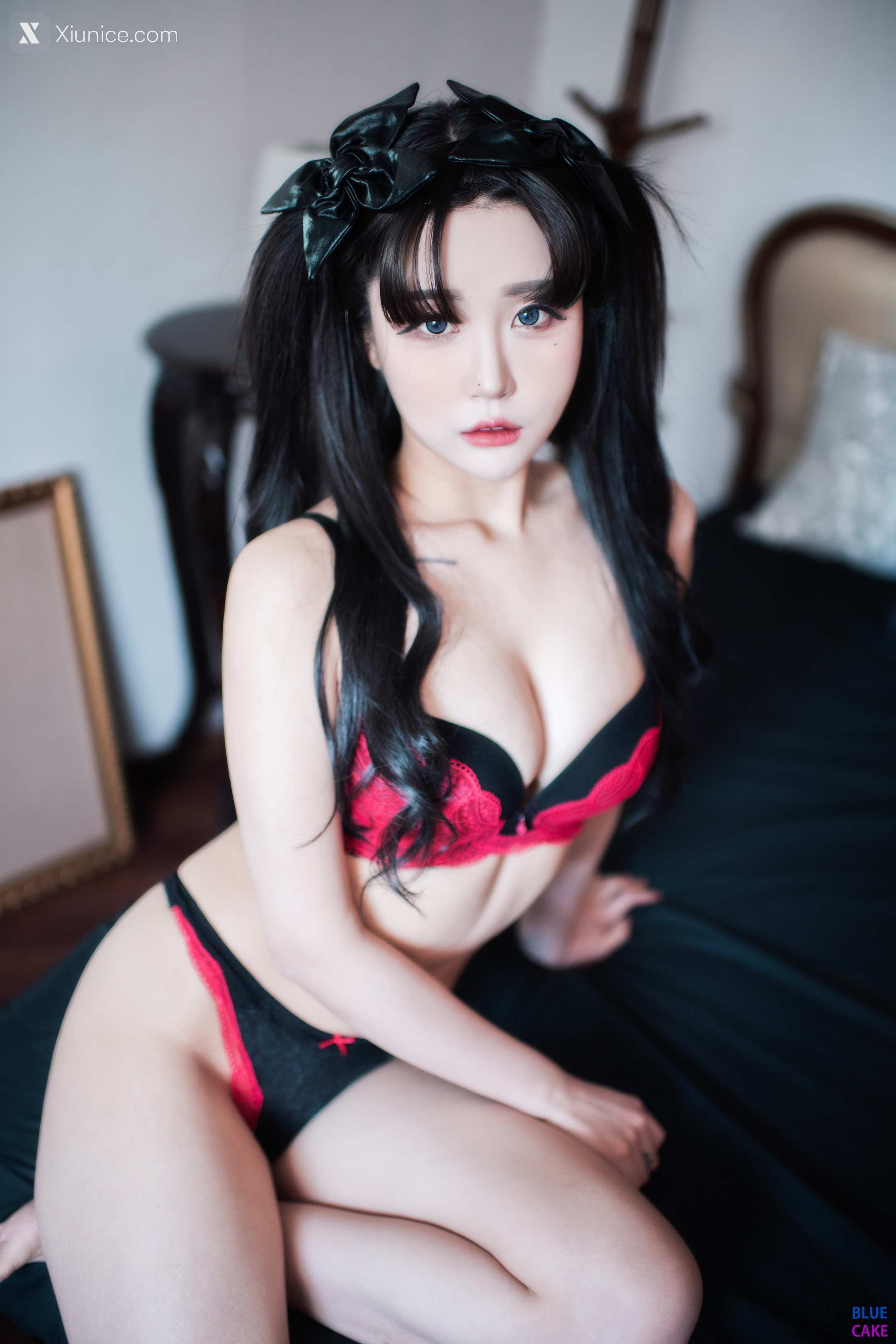 BLUECAKE Bomi (보미) & Zia (지아) Fate Saber X Thosaka Rin Lingerie.Ver 8