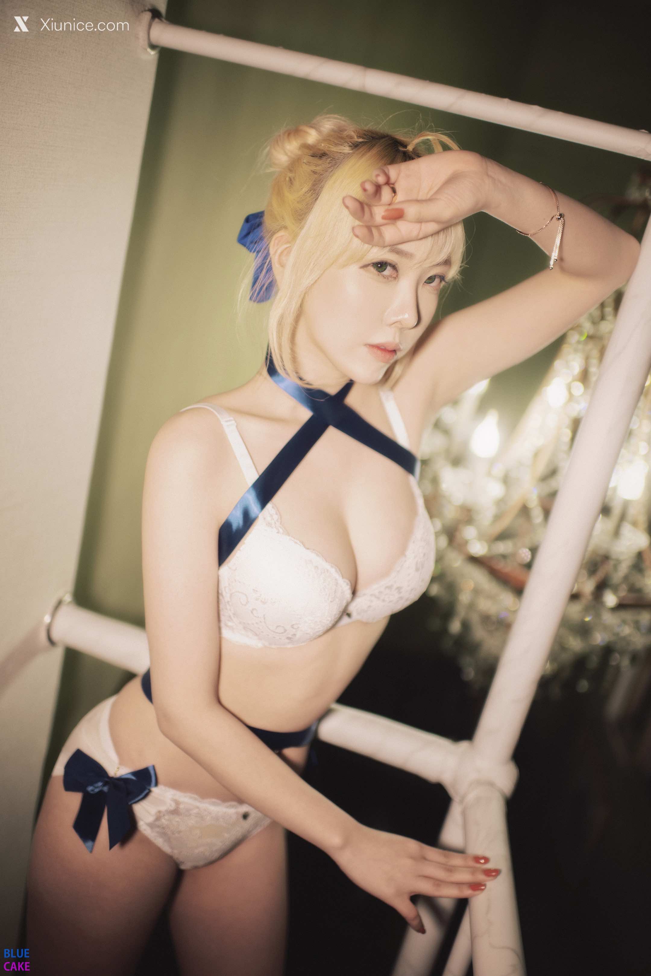 BLUECAKE Bomi (보미) & Zia (지아) Fate Saber X Thosaka Rin Lingerie.Ver 89