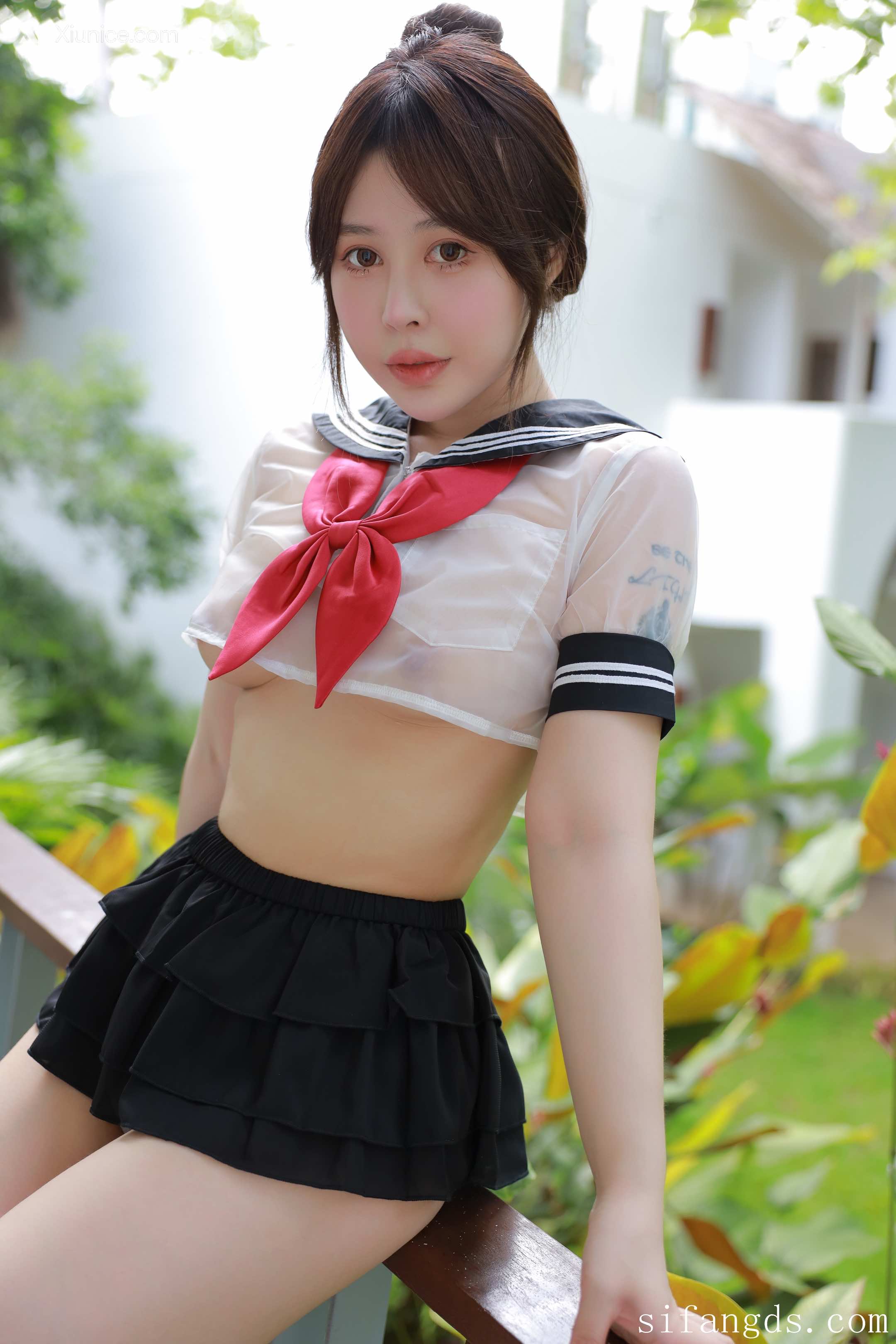 Evelyn艾莉 R18 秀人网模特 透明JK 6